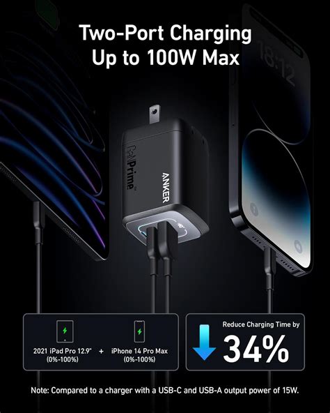 Cargador USB C Anker Prime De 100 W Cargador De Pared Anker GaN