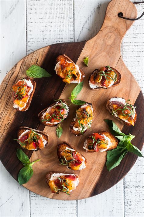 Grilled Peach Bruschetta An Easy Summer Appetizer Vegan Option