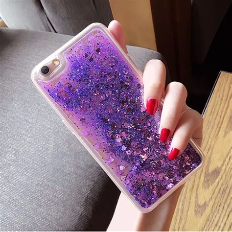 Iphone Purple Heart Liquid Glitter Case Boutique Glitter Case Glitter Iphone Case Case