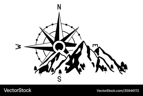 Aggregate Compass With Mountains Tattoo Latest In Cdgdbentre