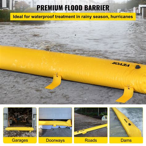 Vevor Flood Barrier 24 Ft Length X 6 In Height Sandbag Alternative