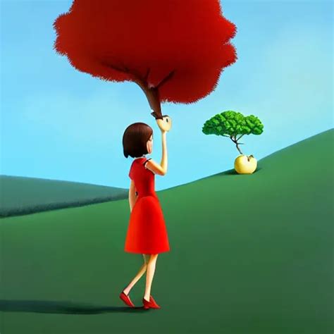 Goro Fujita Ilustration Brunette Girl In Red Dress Stable Diffusion