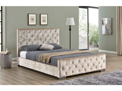 Sleep Design Beaumont 4ft6 Double Crushed Gold Velvet Bed Frame By UK