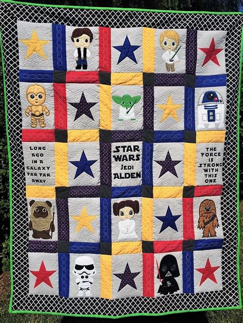 Star Wars Baby Quilt Machine Embroidery Star Wars Quilt Star Wars