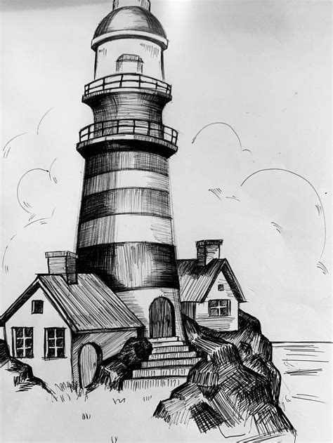 Lighthouse Pencil Drawing