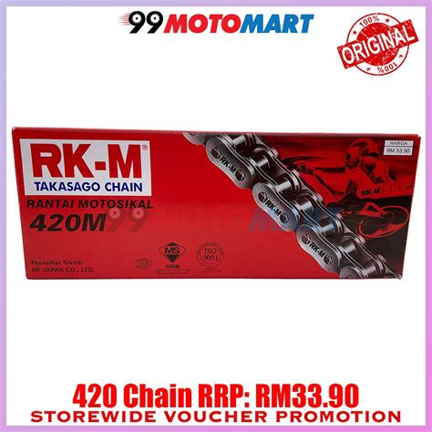 RKM CHAIN 420 RK M TAKASAGO CHAIN 420M Motorcycle Y80 RXZ Lc135 GBO EX5