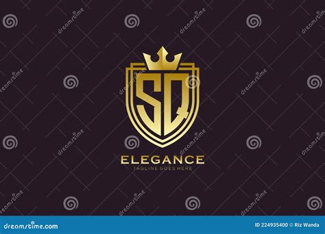 Initial Sq Elegant Luxury Monogram Logo Or Badge Template With Scrolls