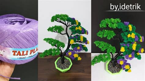 Cara Membuat Kerajinan Tangan Dari Tali Rafia Kerajinan Bonsai