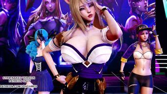 Mmd Gfriend Glass Bead Ahri Akali Seraphine Kaisa Gwen Red Hot Kpop