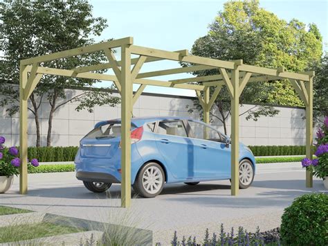 Carport Pergola Simple Autoport En Bois Trait Voiture M