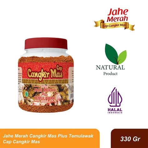 Jual Cangkir Mas Jahe Merah Plus Temulawak Dan Kunyit Toples 330 Gram