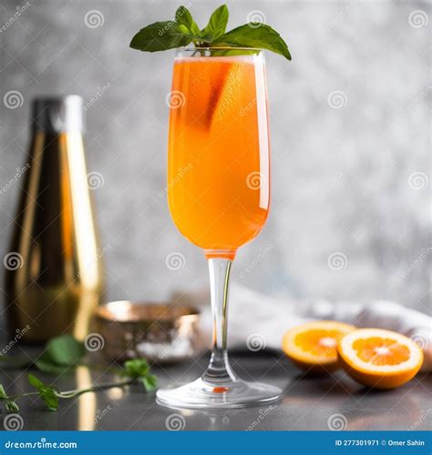 Aperol Spritz Cocktail With Ice And Orange In Glass On A Dark