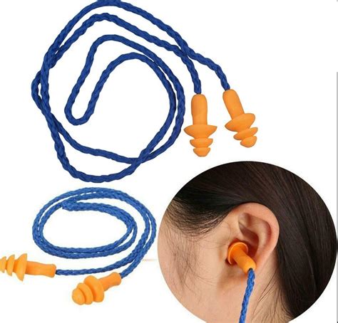 1Pcs Pack Reusable Ear Plugs Hearing Protection Soft Silicone Corded