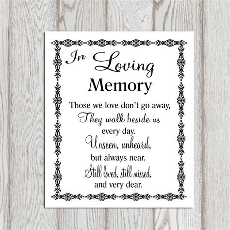 In Loving Memory Wedding Free Printable Printable Word Searches