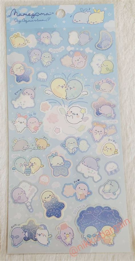 San X Mamegoma Sky Aquarium Sticker Sheet Stickers Ocean Japan