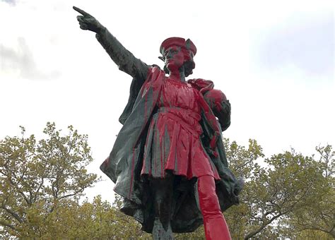 The Latest Columbus Statue Defaced In Southern California Ap News