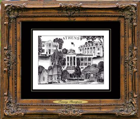 Pencil Drawing Of Athens Alabama Village Prints