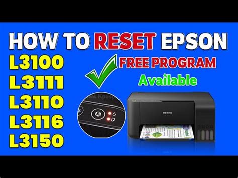 Epson l3110 l3150 resetter adjustment program Видео