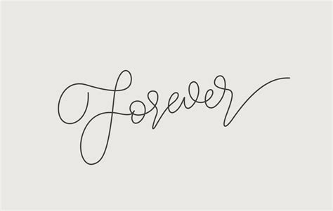 forever word lettering design in continuous line drawing 14721301 ...