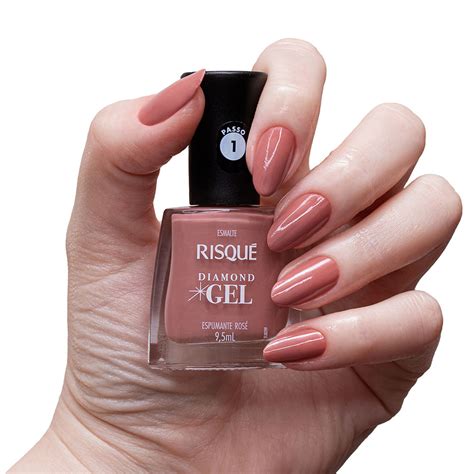 Esmalte Risqué Diamond Gel Espumante Rosê 9 5ml Perfumaria Lumi Store