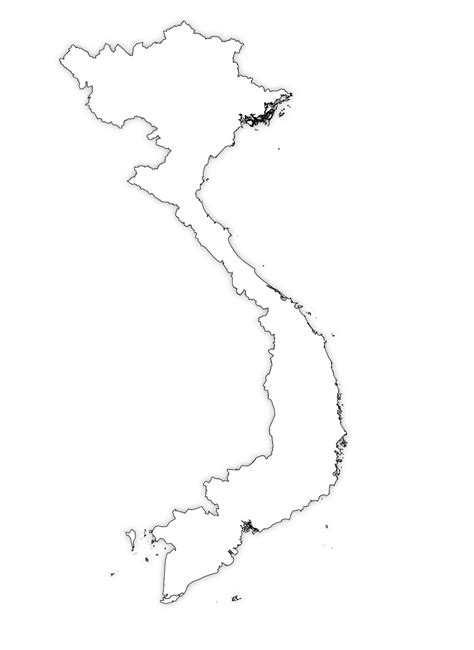 Vietnam Outline Map, Vietnam Blank Map