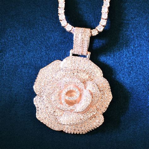 Iced Out Rose Pendant – Different Drips