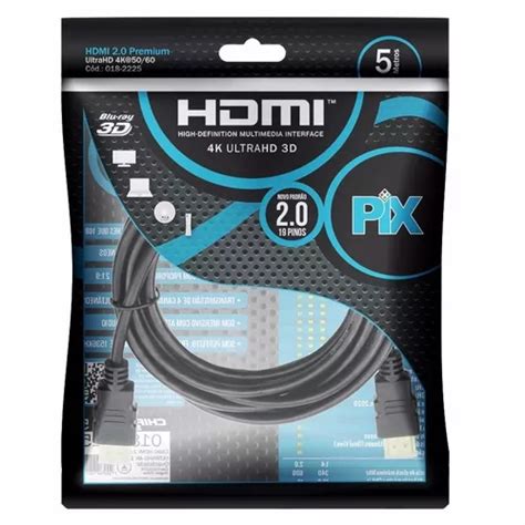 Cabo Hdmi M Pinos Ethernet Metros K Ultra Hd D Mercadolivre