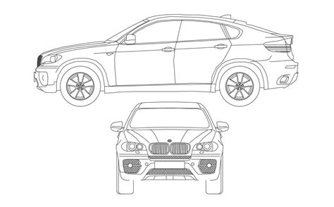 Car Elevation Cad Block