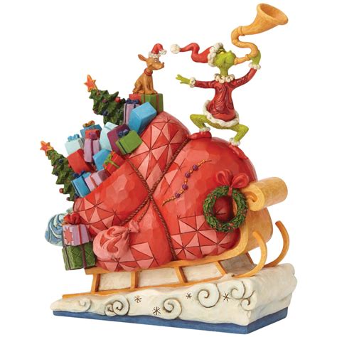 The Grinch By Jim Shore Grinch On Sleigh Figurine In 2020 Grinch