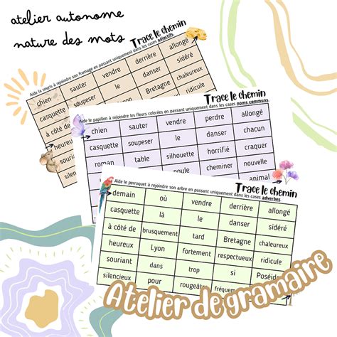 Trace Le Chemin Atelier Grammaire Cycle Et Cycle Atelier Autonome