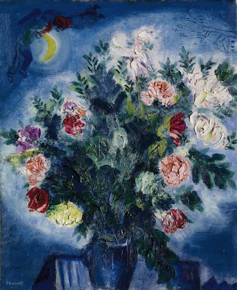 Marc Chagall 1887 1985 Bouquet De Fleurs Avec Amoureux Christies