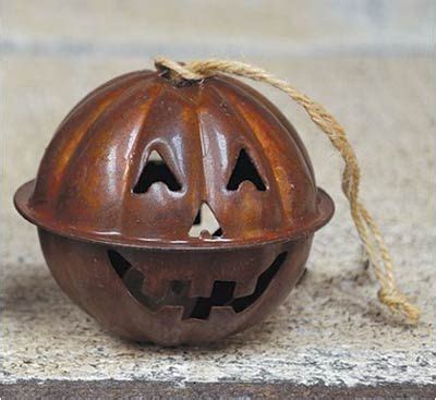 Rustic Fall Charm Jack O Lantern Jingle Bell