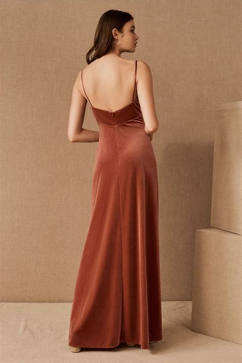 Jenny Yoo Sammi Velvet Dress Velvet Bridesmaid Dresses Brown Evening