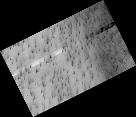 Strange Shapes On Mars With Black Stripes