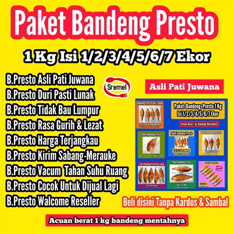 Paket Bandeng Presto Duri Lunak 1 Kg Isi 1 2 3 4 5 6 7 Ekor Bandeng