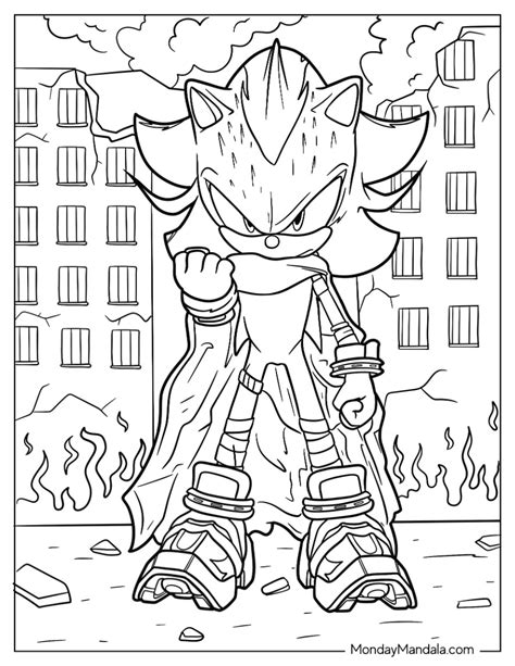 Shadow Sonic Coloring Pages Free Pdf Printables