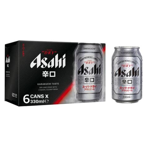 Asahi Super Dry Beer Lager Cans Ocado