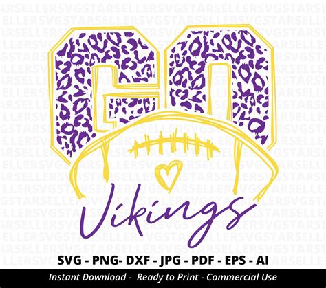 Go Vikings Football Svgvikings Svggo Leopard Vikings Etsy