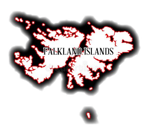 Falkland Islands Silhouette Flag Map Stock Vector Illustration Of