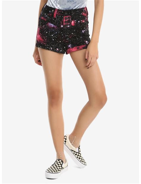 Blackheart V Stitch Galaxy Print Shorts Hot Topic