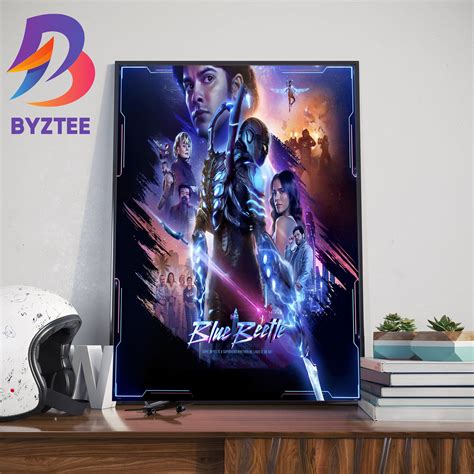 Official Poster For Blue Beetle Movie Home Decor Poster Canvas - Byztee