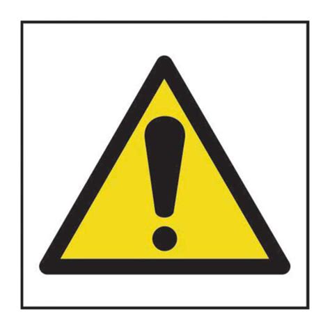 Centurion Hazard Warning Symbol Sign Self Adhesive Vinyl 200mm X