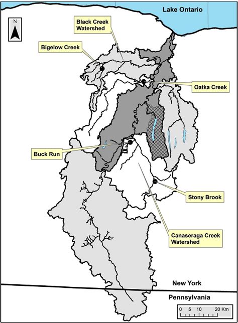 The Genesee River Watershed Showing The Locations Of The Subbasins Of