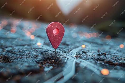 red pin  map premium ai generated image