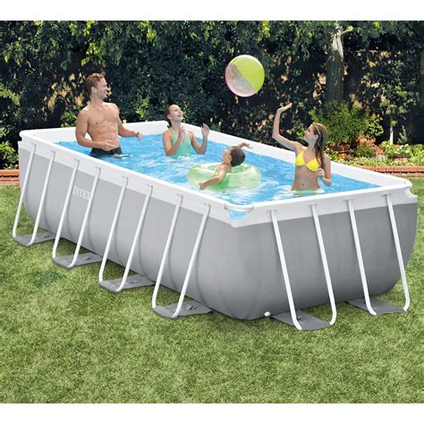 Intex Ft M Rectangular Prism Frame Pool With Fi