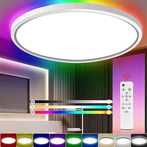 Burnnove Plafonnier Led Rgb W Lm Lampe Plafond K