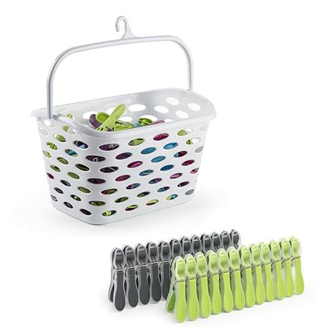 Buy Durable Plastic Peg Tidy Basket Laundryclothes Pegs With Handle