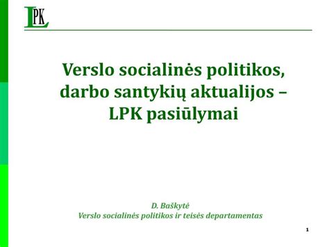 Ppt D Ba Kyt Verslo Socialin S Politikos Ir Teis S Departamentas