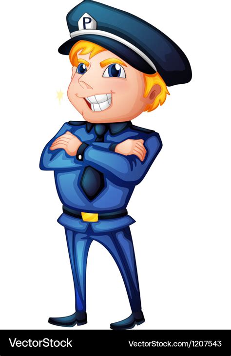 Cartoon Policeman Royalty Free Vector Image Vectorstock