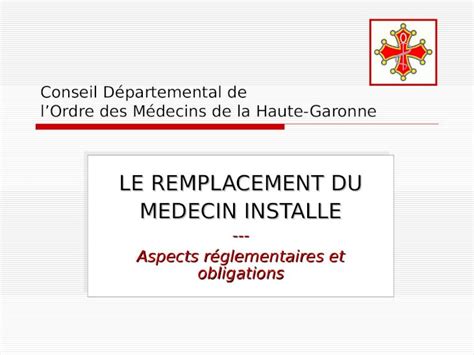 PPT Conseil Départemental de lOrdre des Médecins de la Haute Garonne